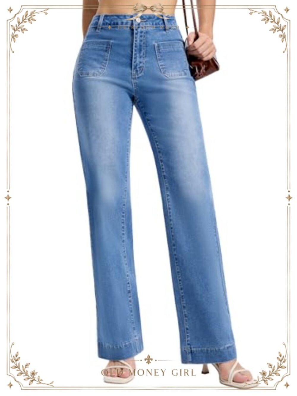 SEVEGO Tall Women's Wide Leg High Waisted Stretchy Jeans 34" Inseam